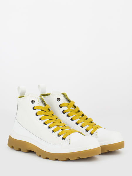 P03 Ankle Boot Coated Fabric white / yellow