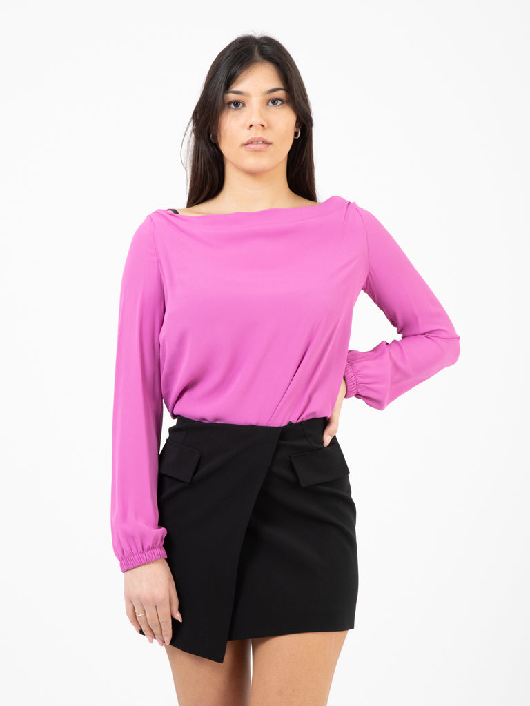PATRIZIA PEPE - Camicia dettaglio schiena scoperta orchid purple