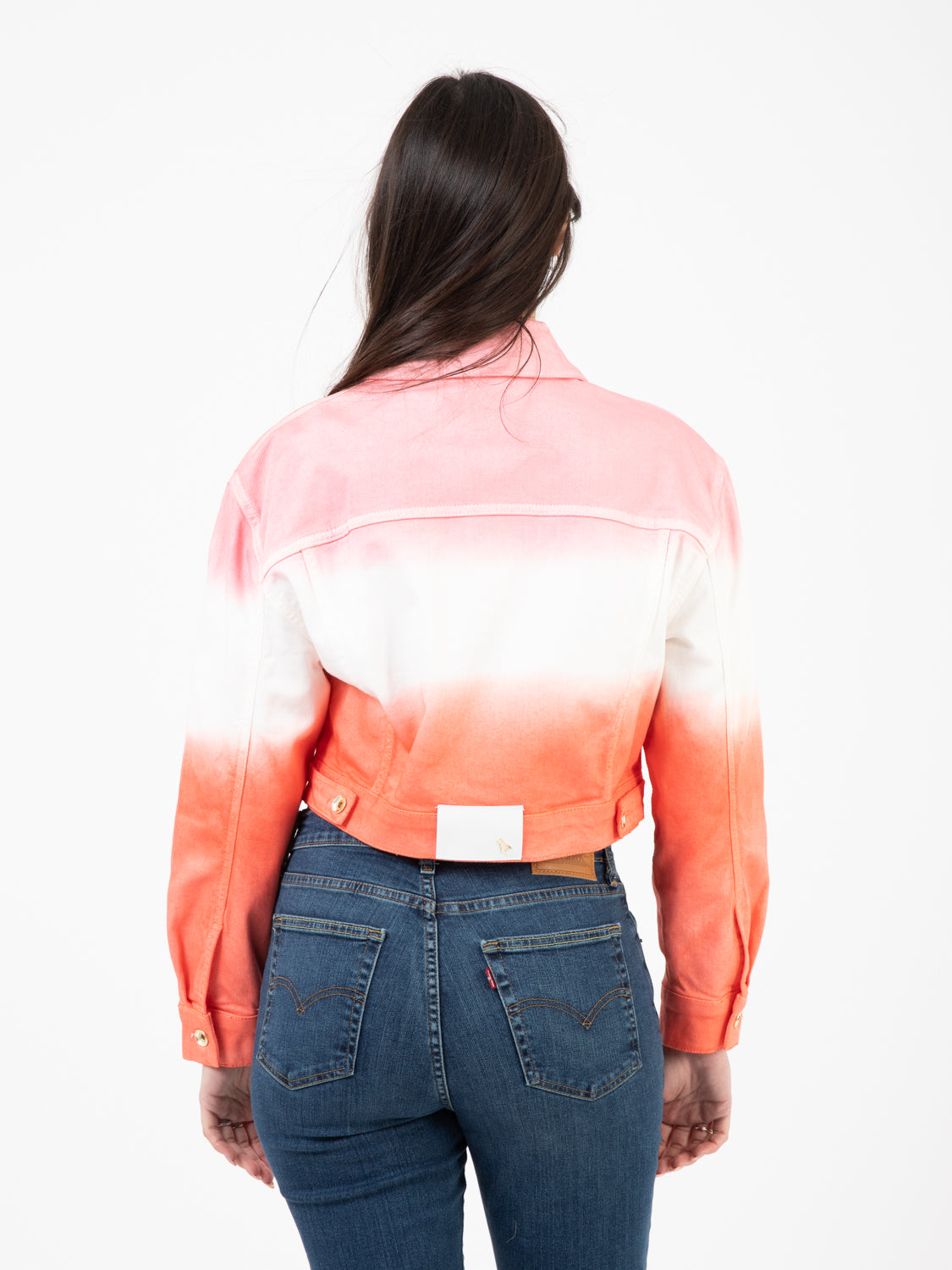 Giubbotto in denim degradè juicy peach