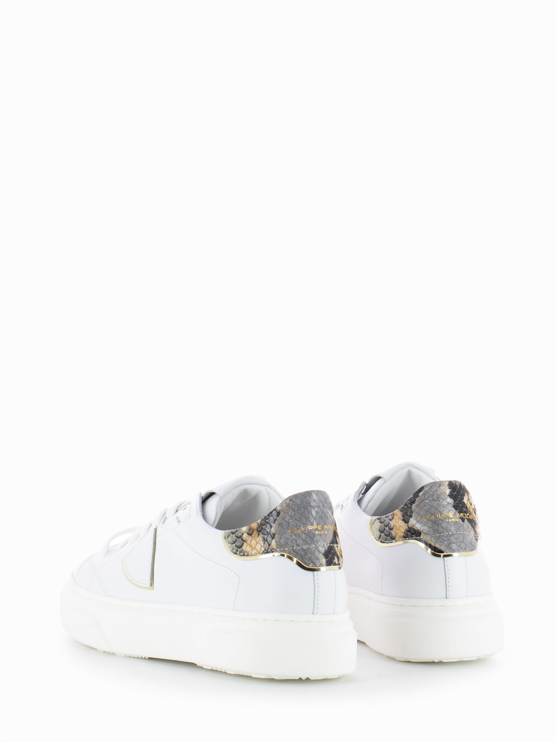 Temple Veau python white / brown / gold