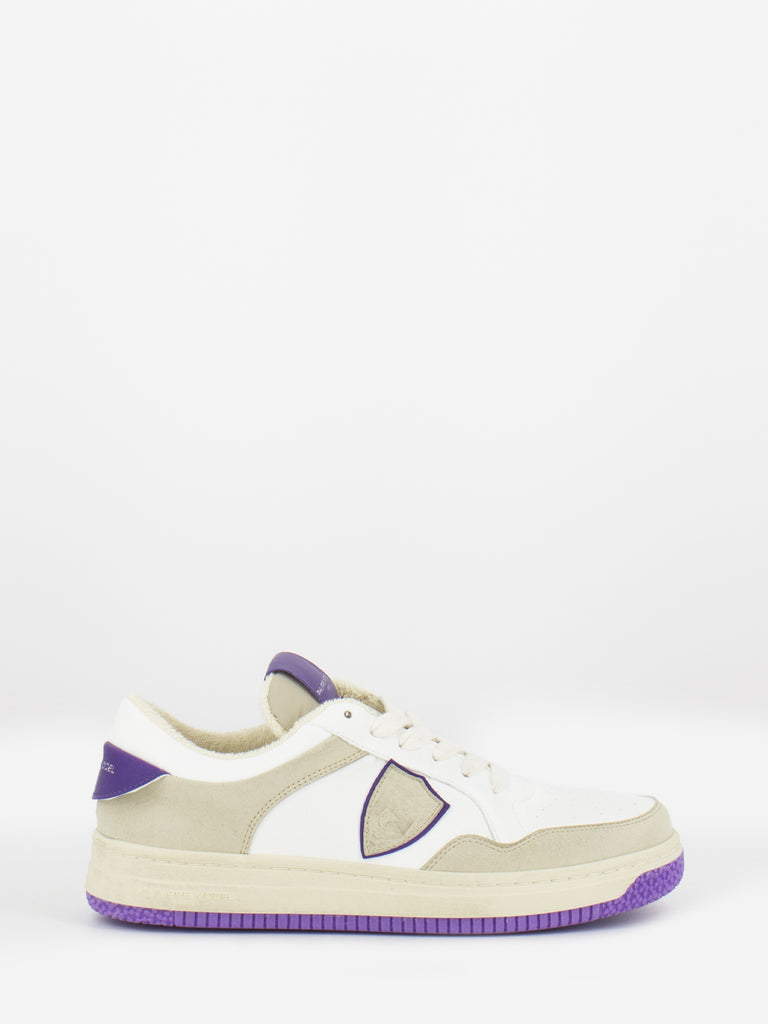 PHILIPPE MODEL - Lyon low recyclé mixage blanc / violet