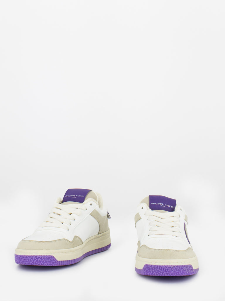 PHILIPPE MODEL - Lyon low recyclé mixage blanc / violet