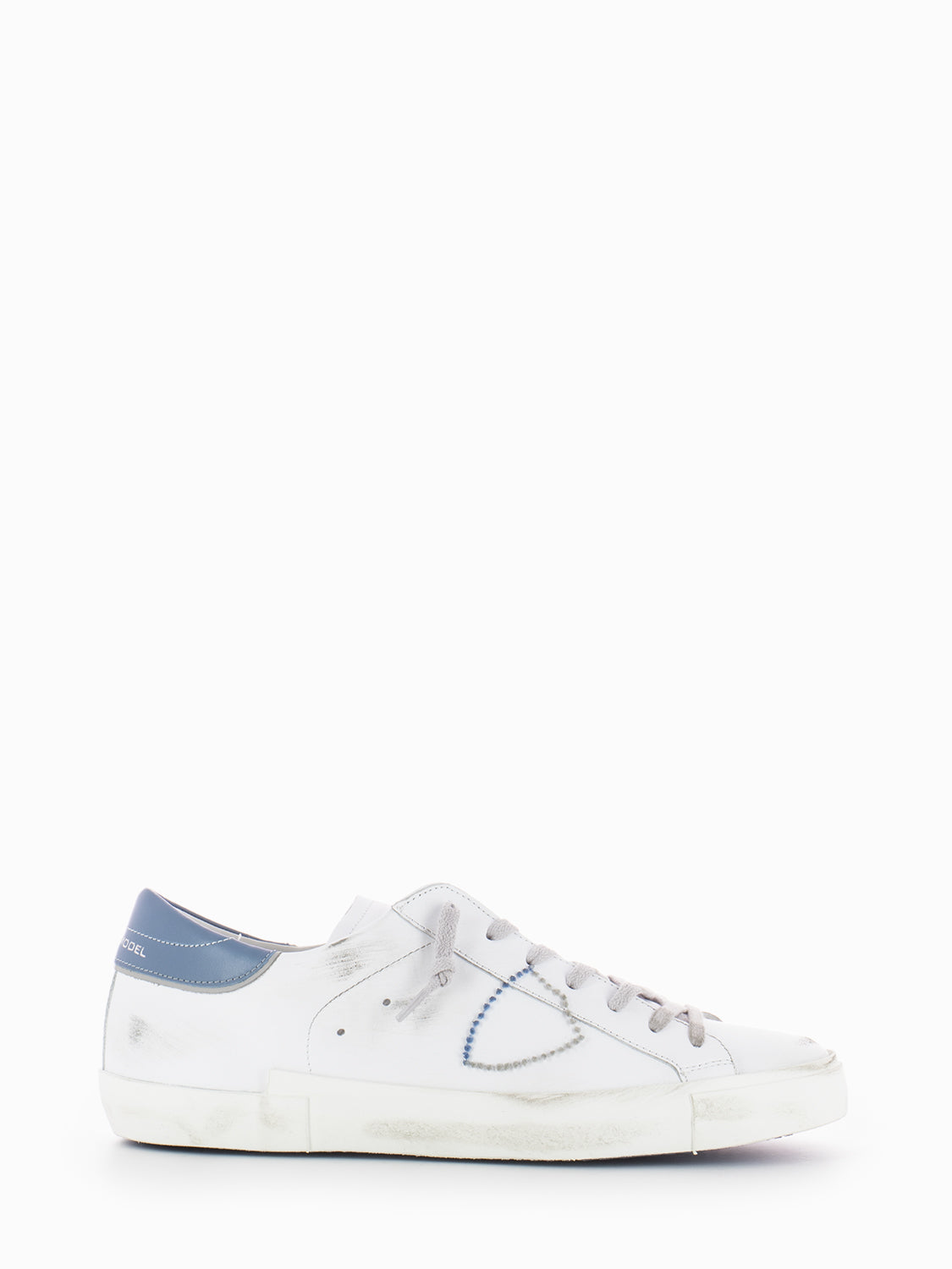 Prsx low broderie pop blanc / denim