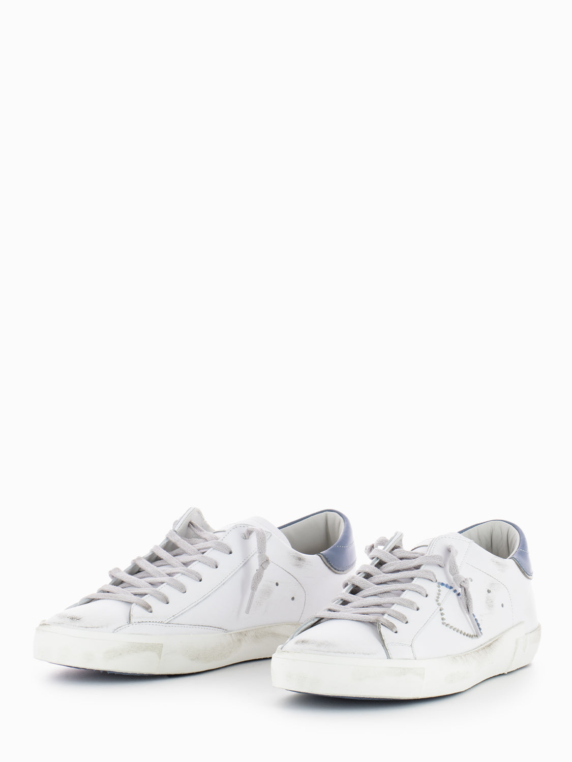 Prsx low broderie pop blanc / denim