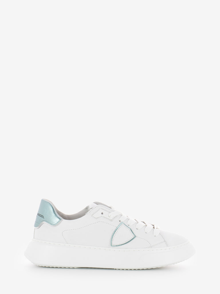 PHILIPPE MODEL - Temple low doux metal blanc / aqua