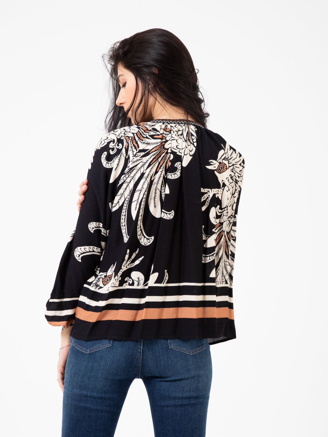 Camicia nappe in fantasia nera