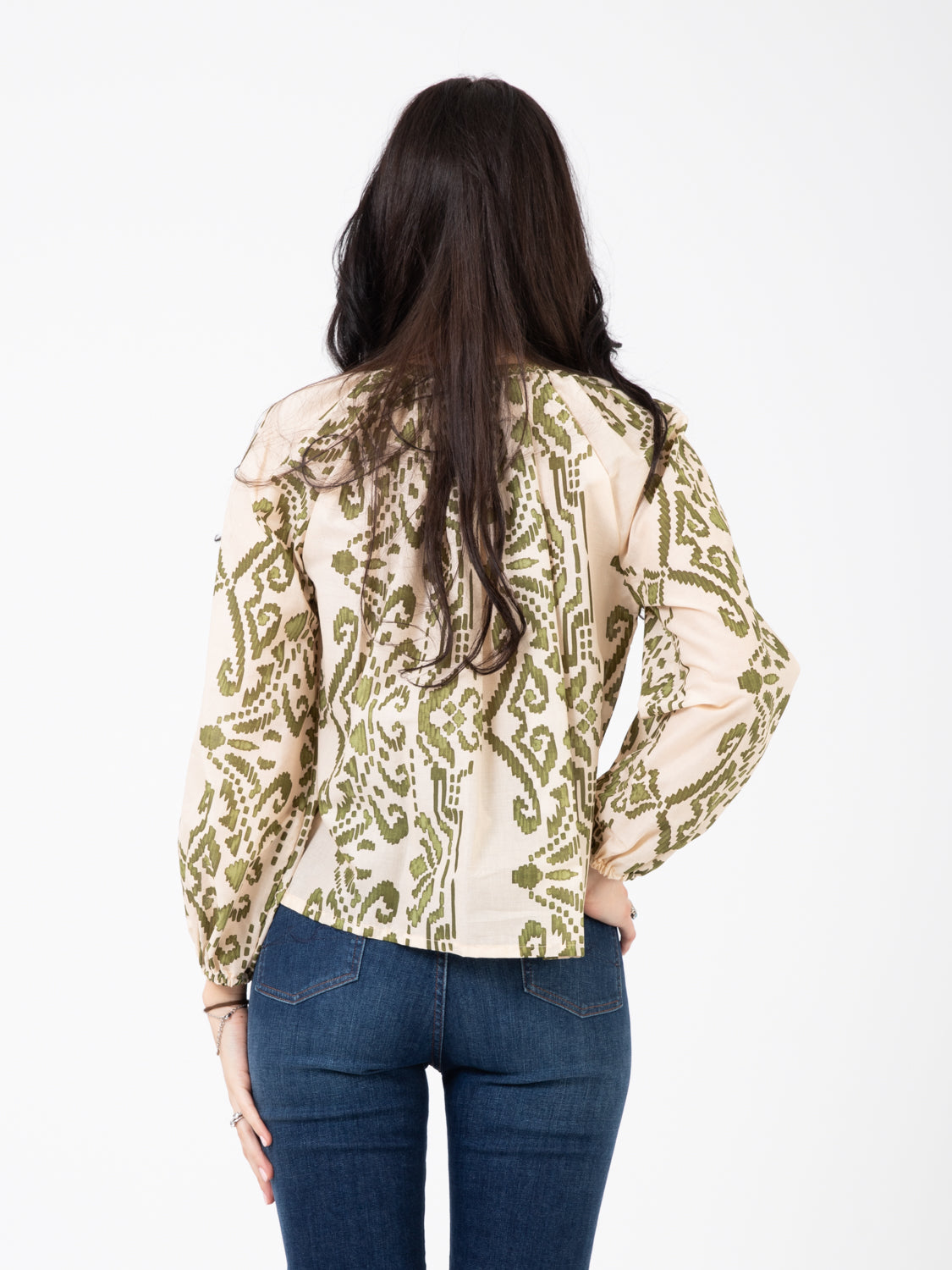 Camicia nappe in fantasia salvia
