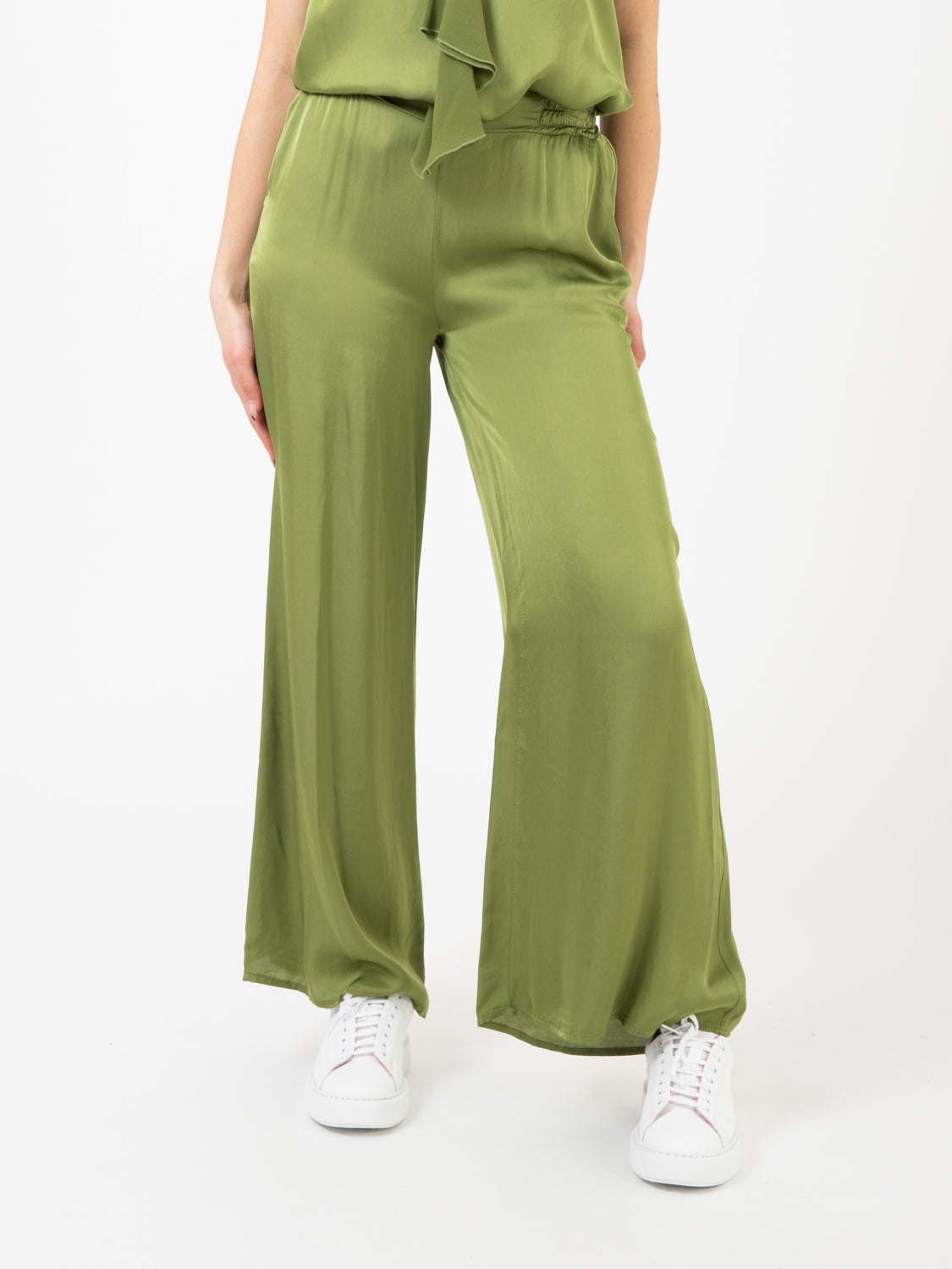 Pantalone ampio salvia