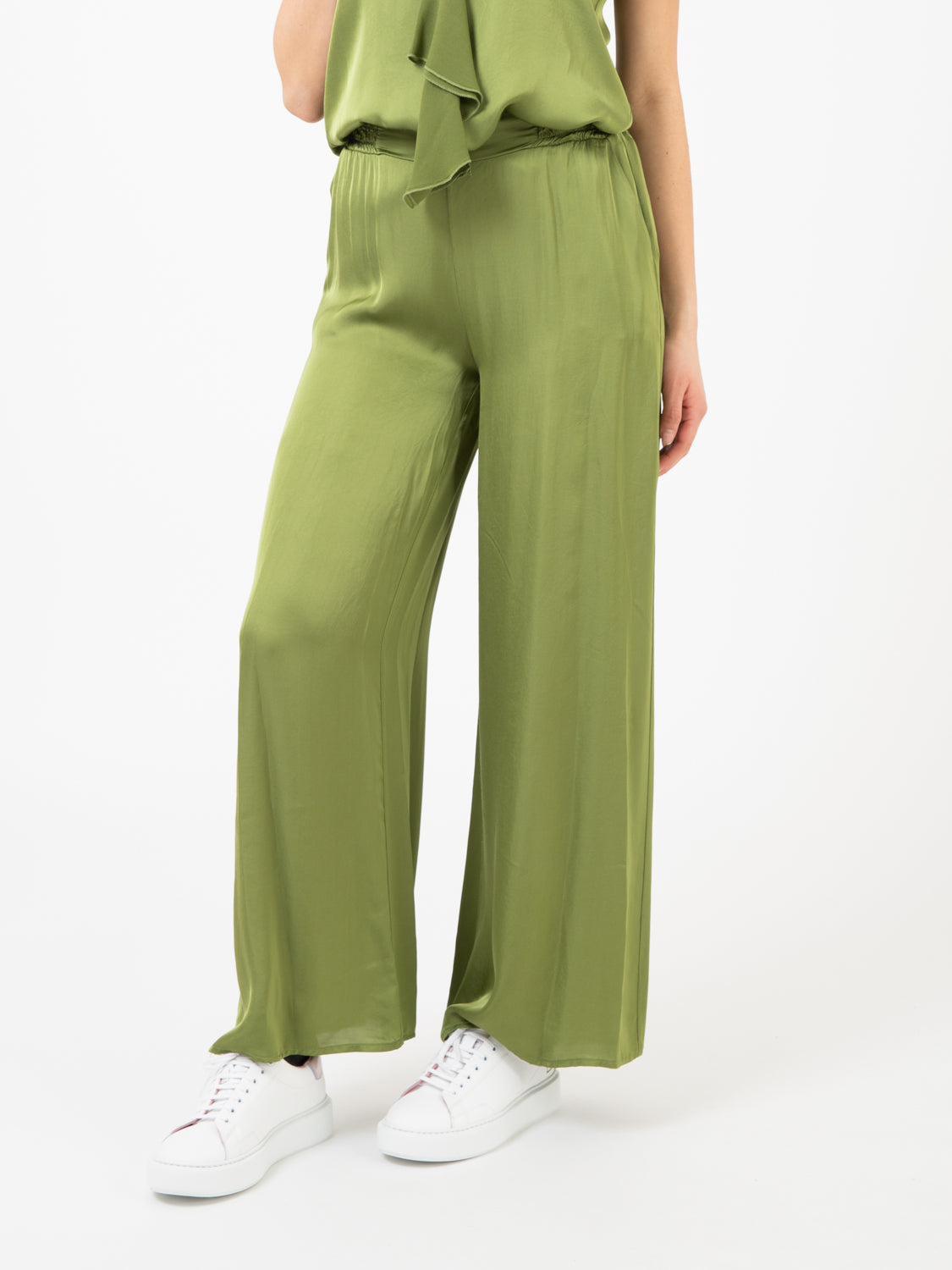 Pantalone ampio salvia