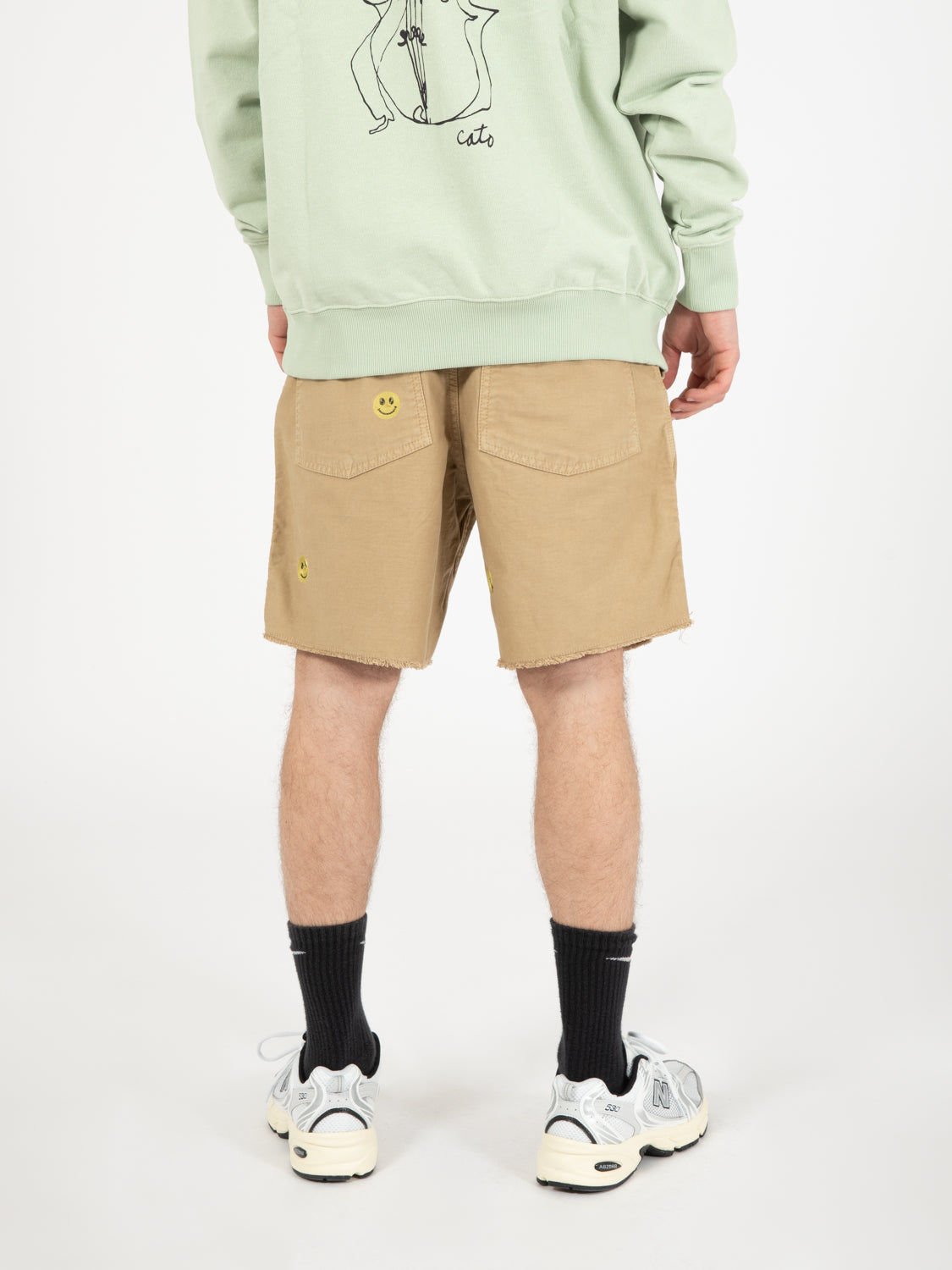 Bermuda Fatigue back satin embroidery sand
