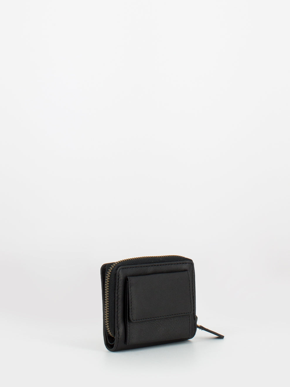 Black Leather Compact Wallet