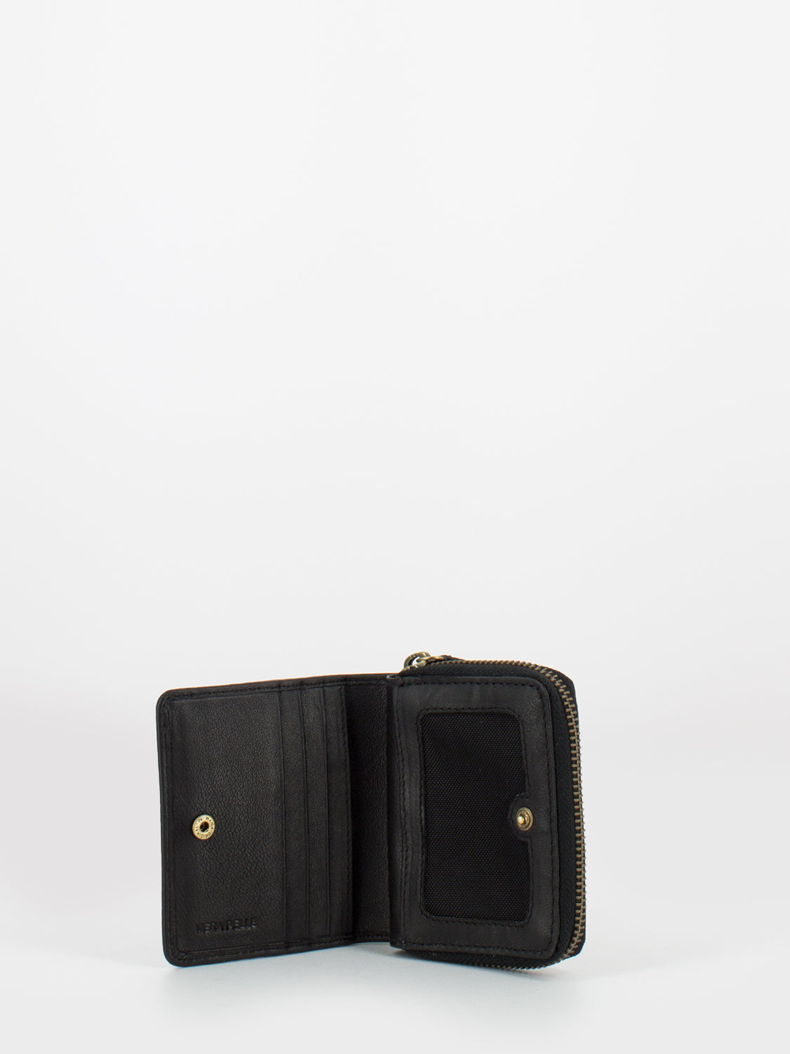 Black Leather Compact Wallet