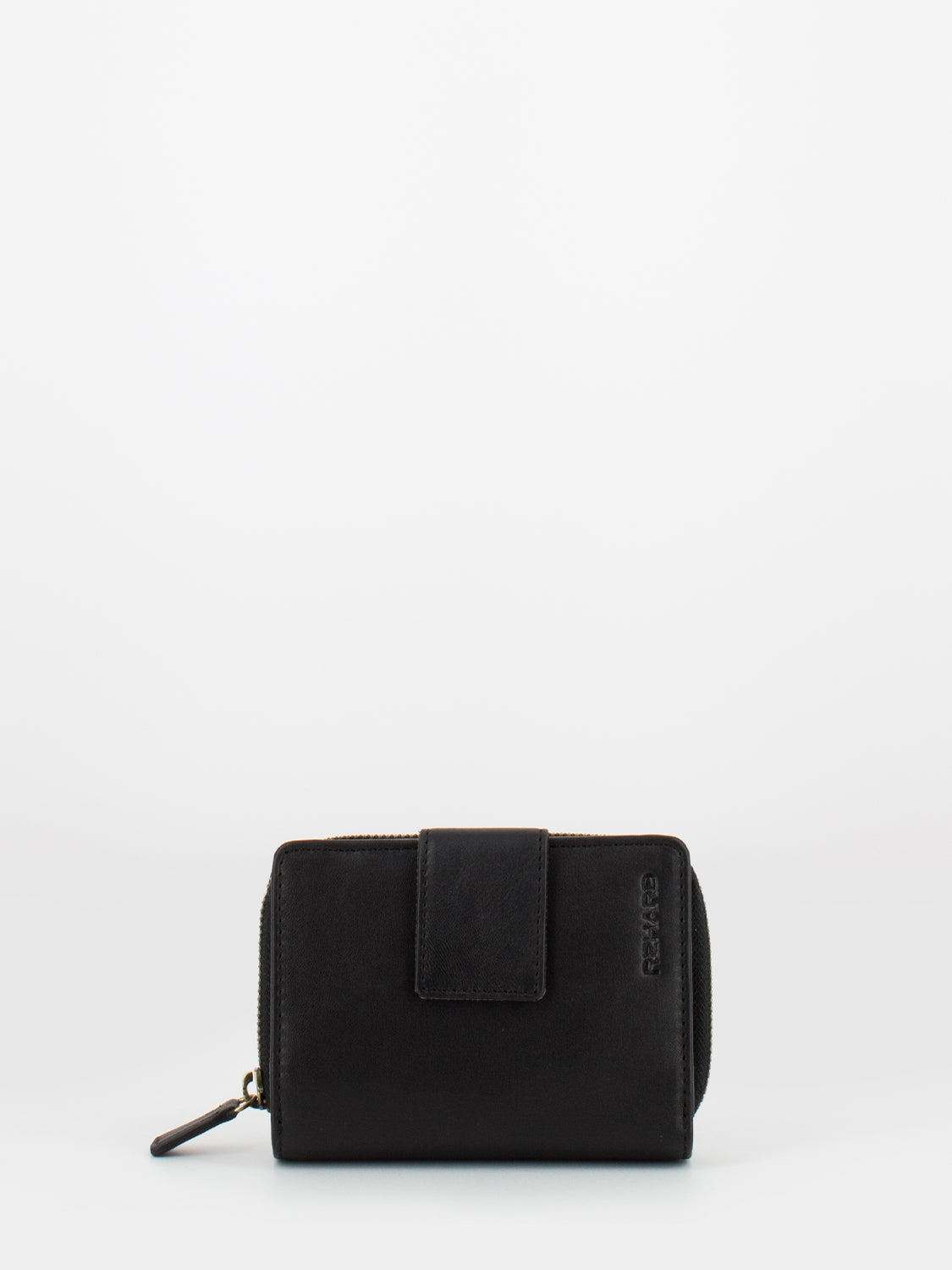 Portafoglio nero con porta monete zip around