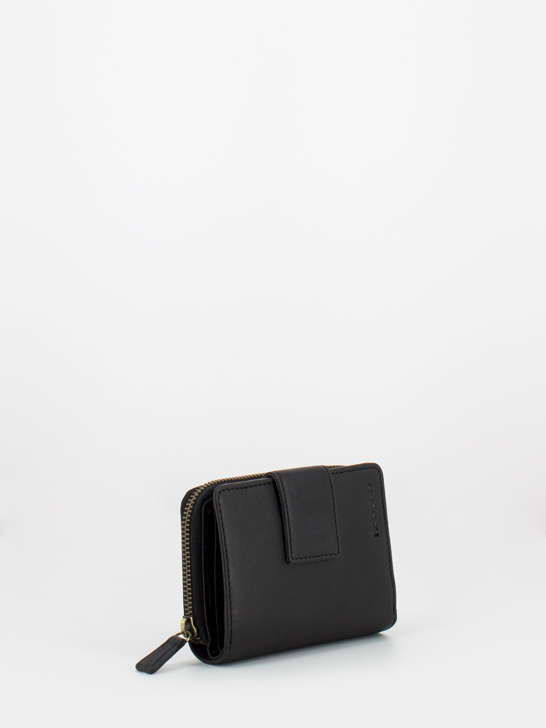 Portafoglio nero con porta monete zip around