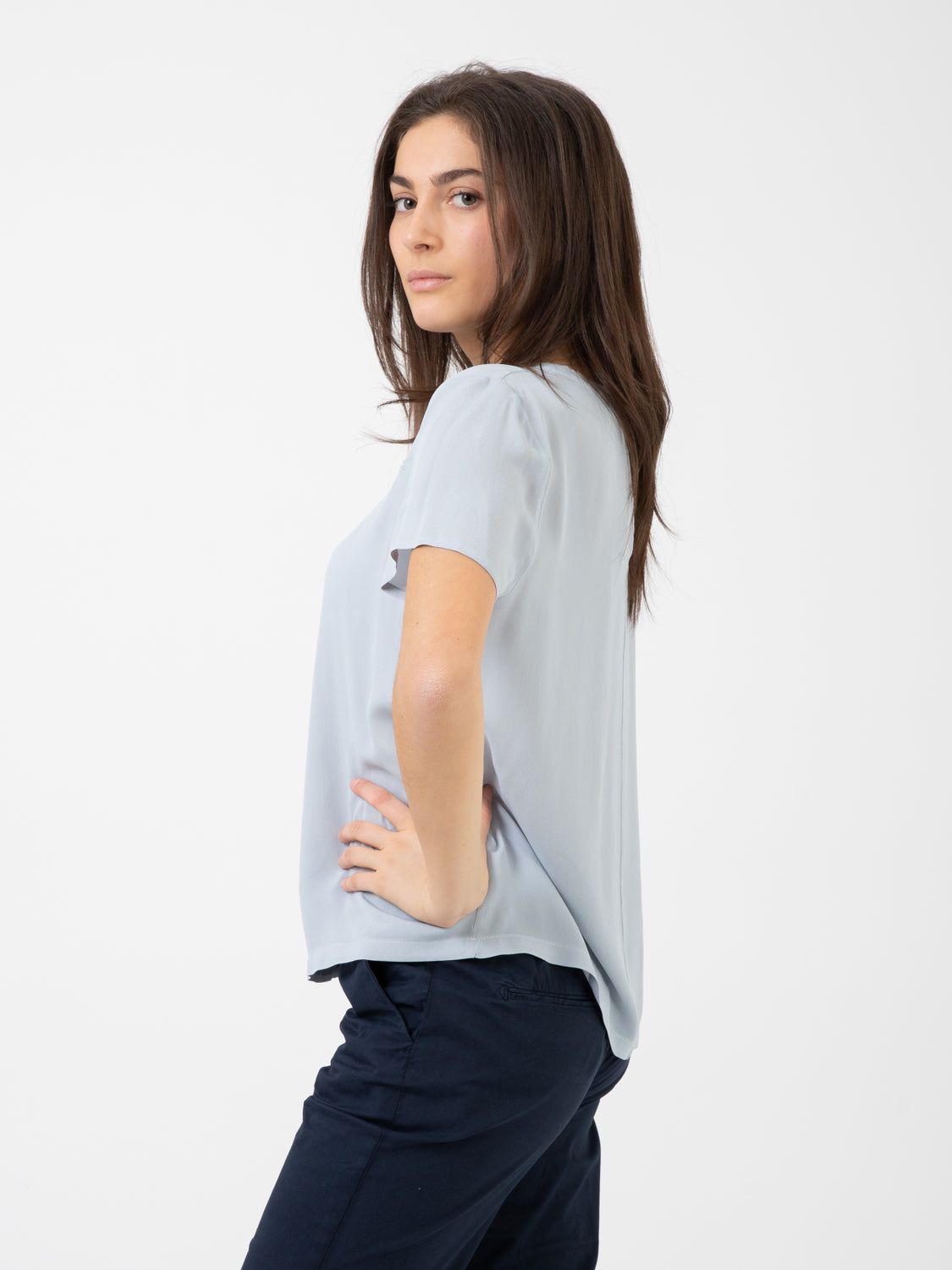 T-shirt scollo rotondo polvere