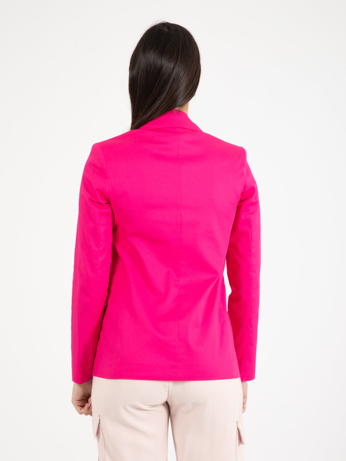 Blazer cotone doppiopetto fuxia