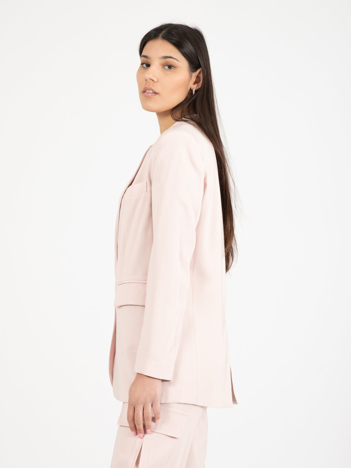 Blazer over viscosa rosa