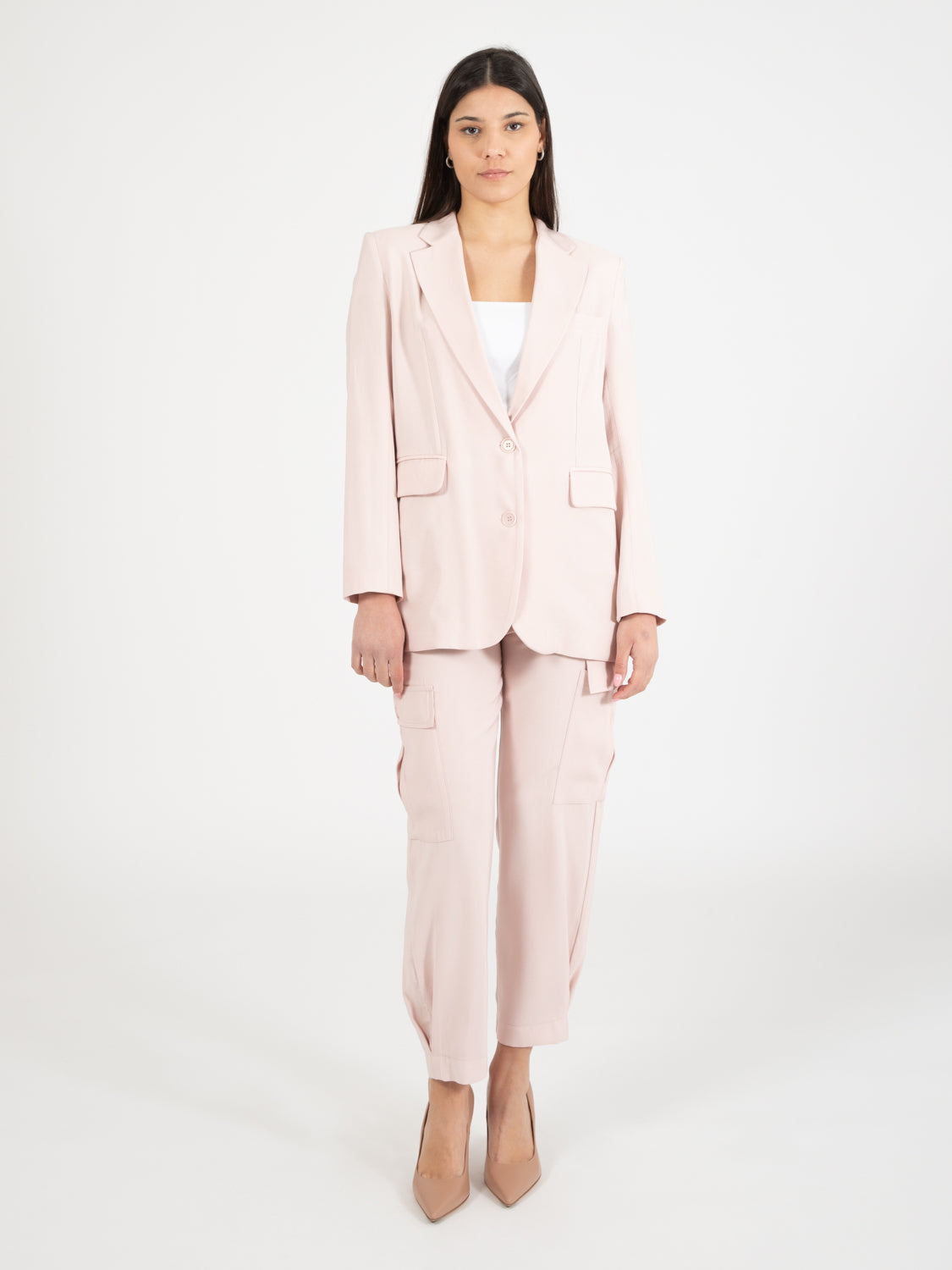 Blazer over viscosa rosa