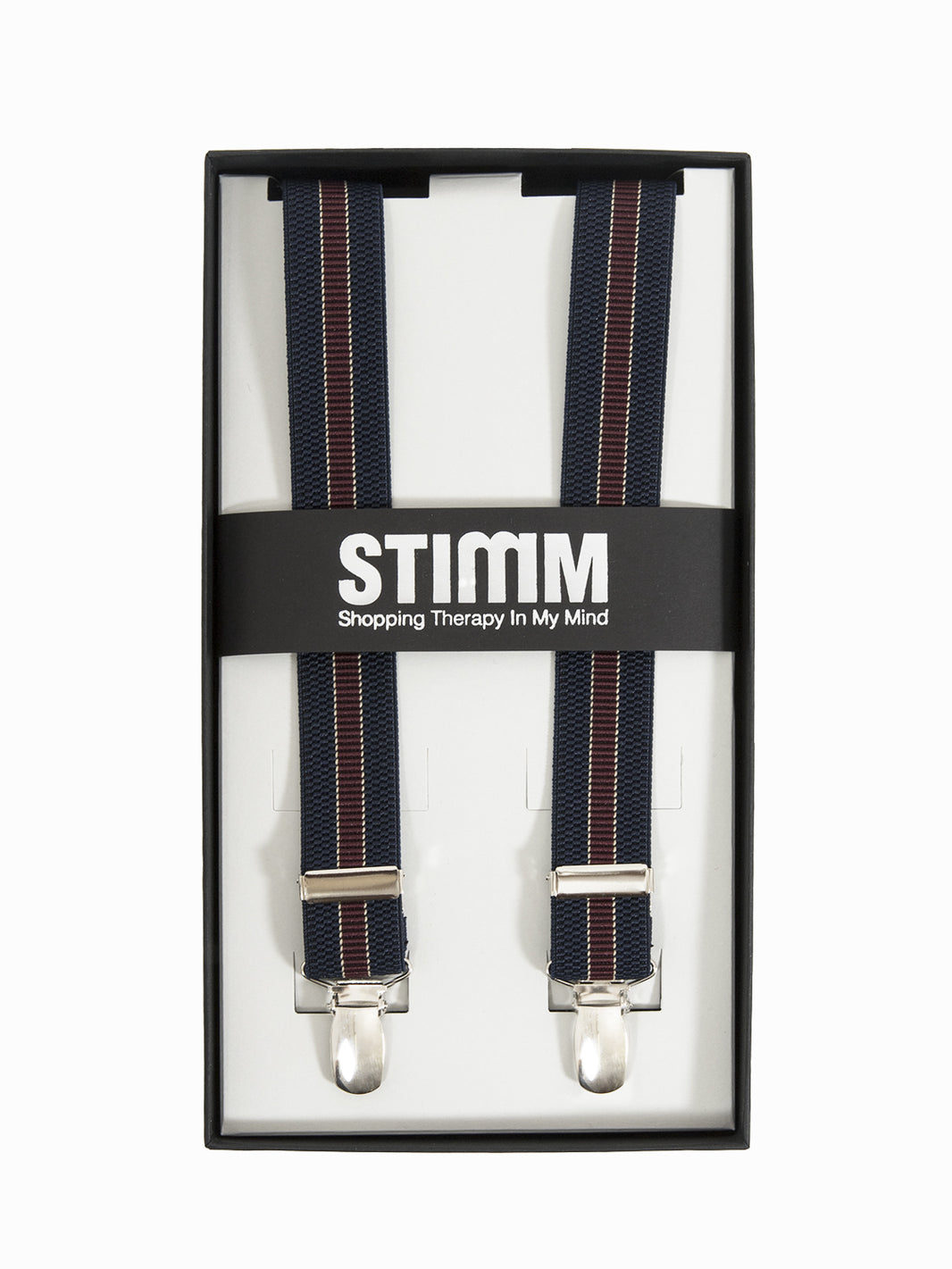 Blue/burgundy regimental suspenders