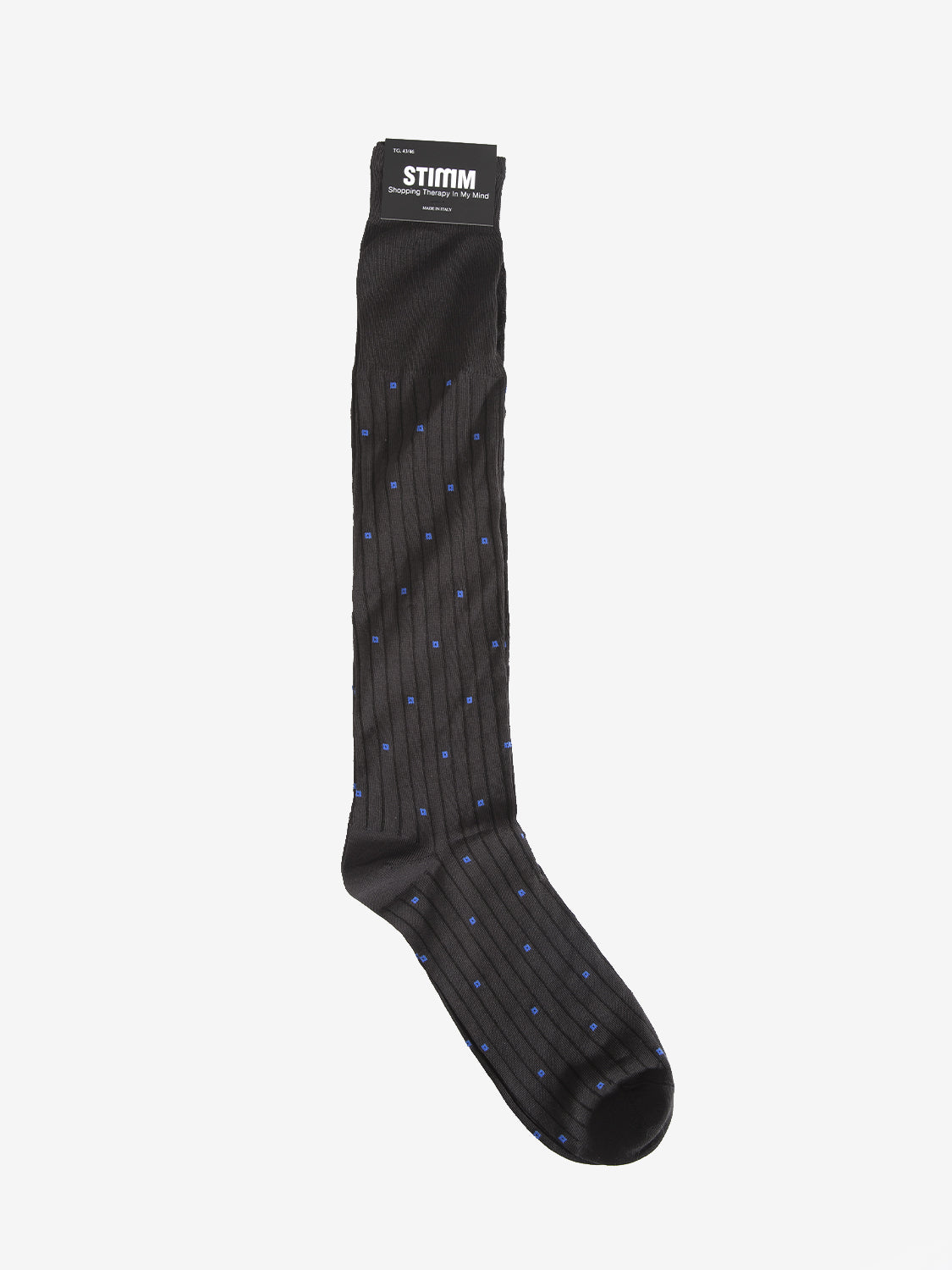 Black/lilac checked long socks