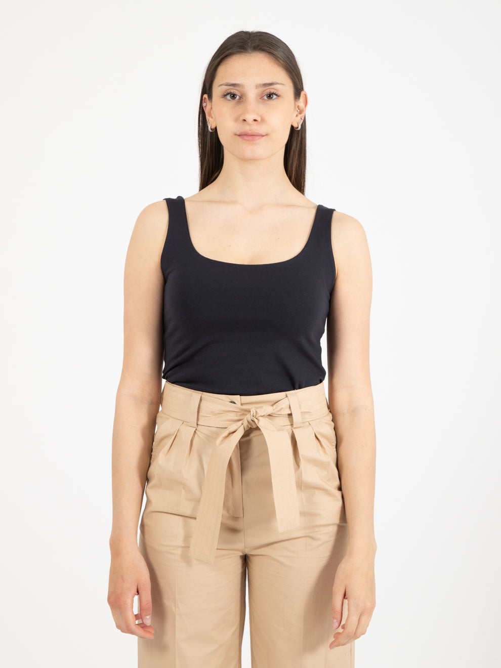 Blue cotton tank top