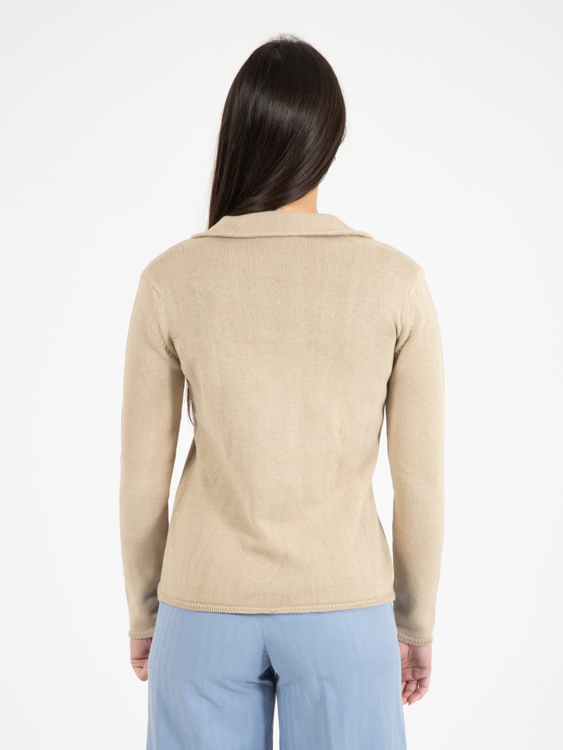 Beige knitted cardigan