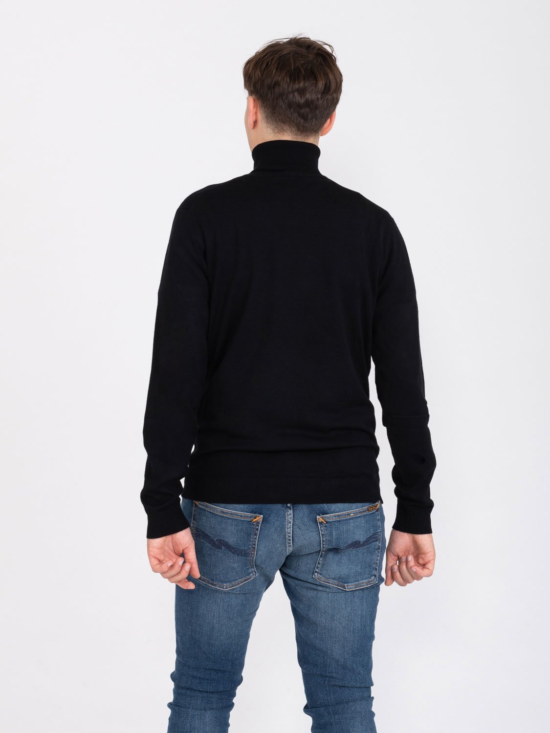 Black viscose turtleneck