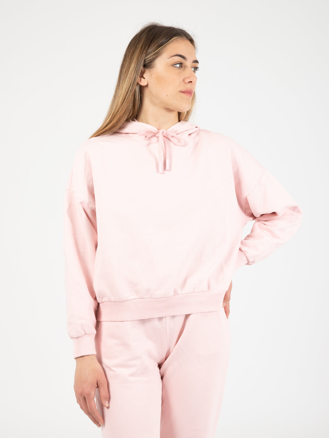 Felpa in cotone rosa