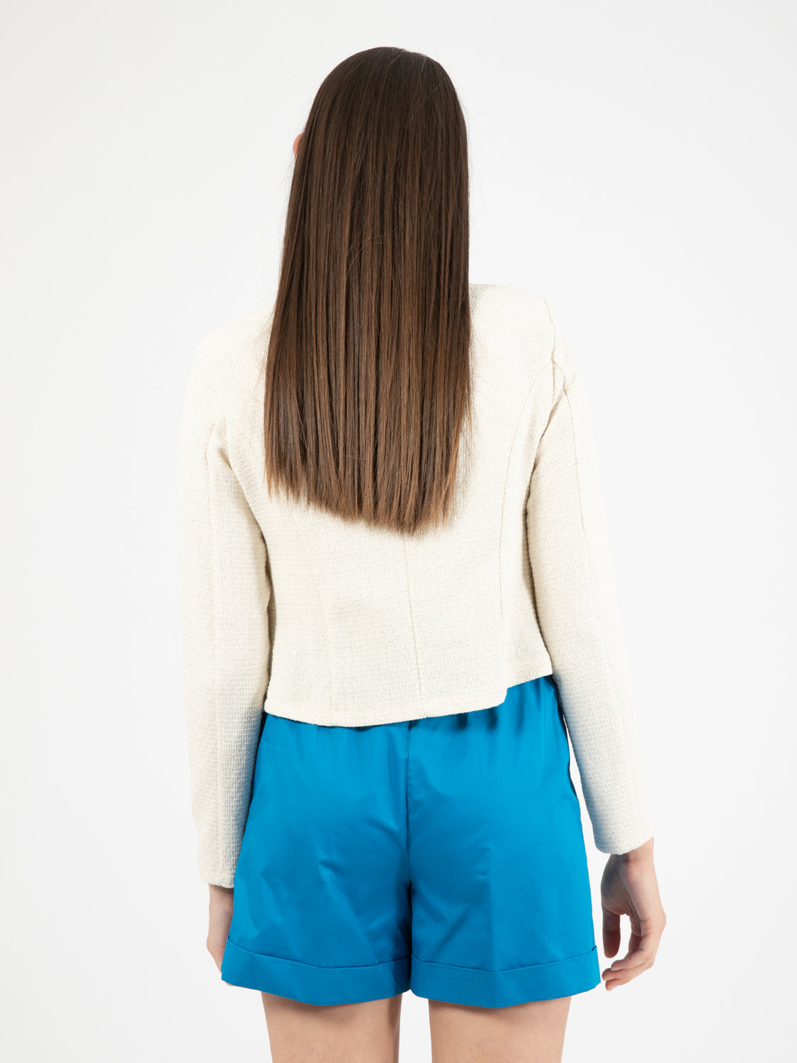 Giacca corta lurex panna