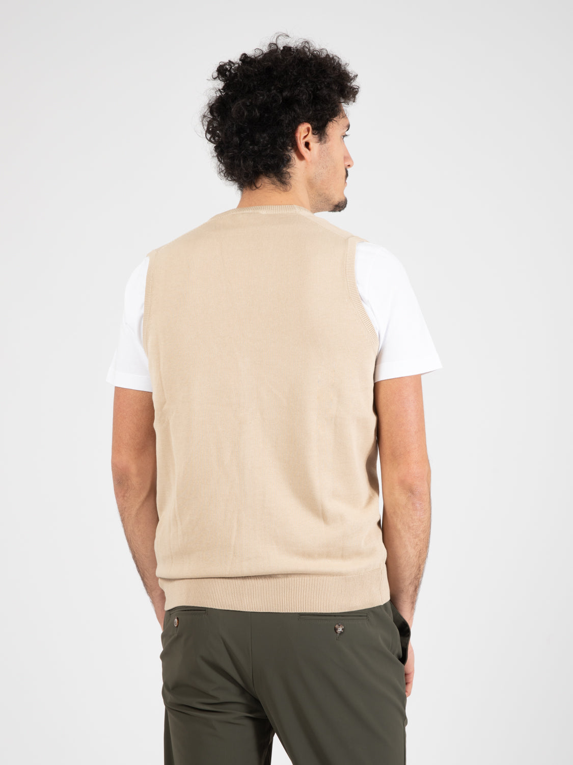 Gilet smanicato beige