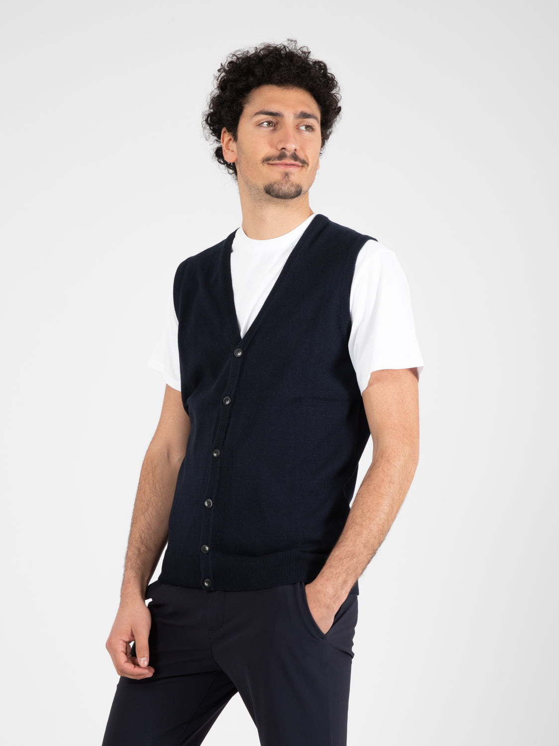 Gilet smanicato navy