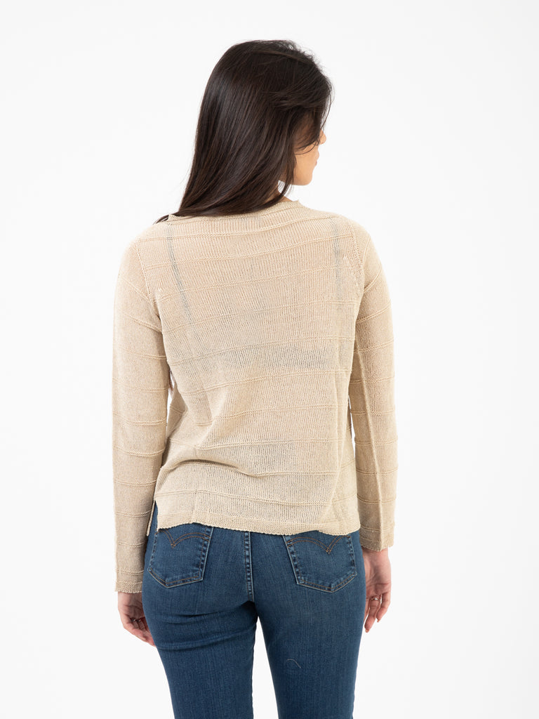 STIMM - Maglia a maniche lunghe in lurex beige