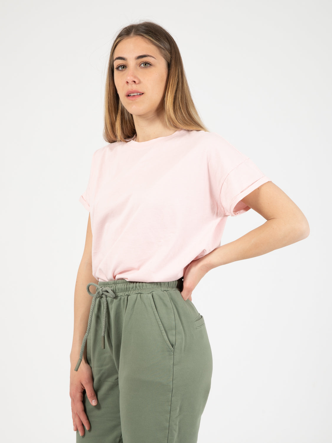 Basic over pink sweater