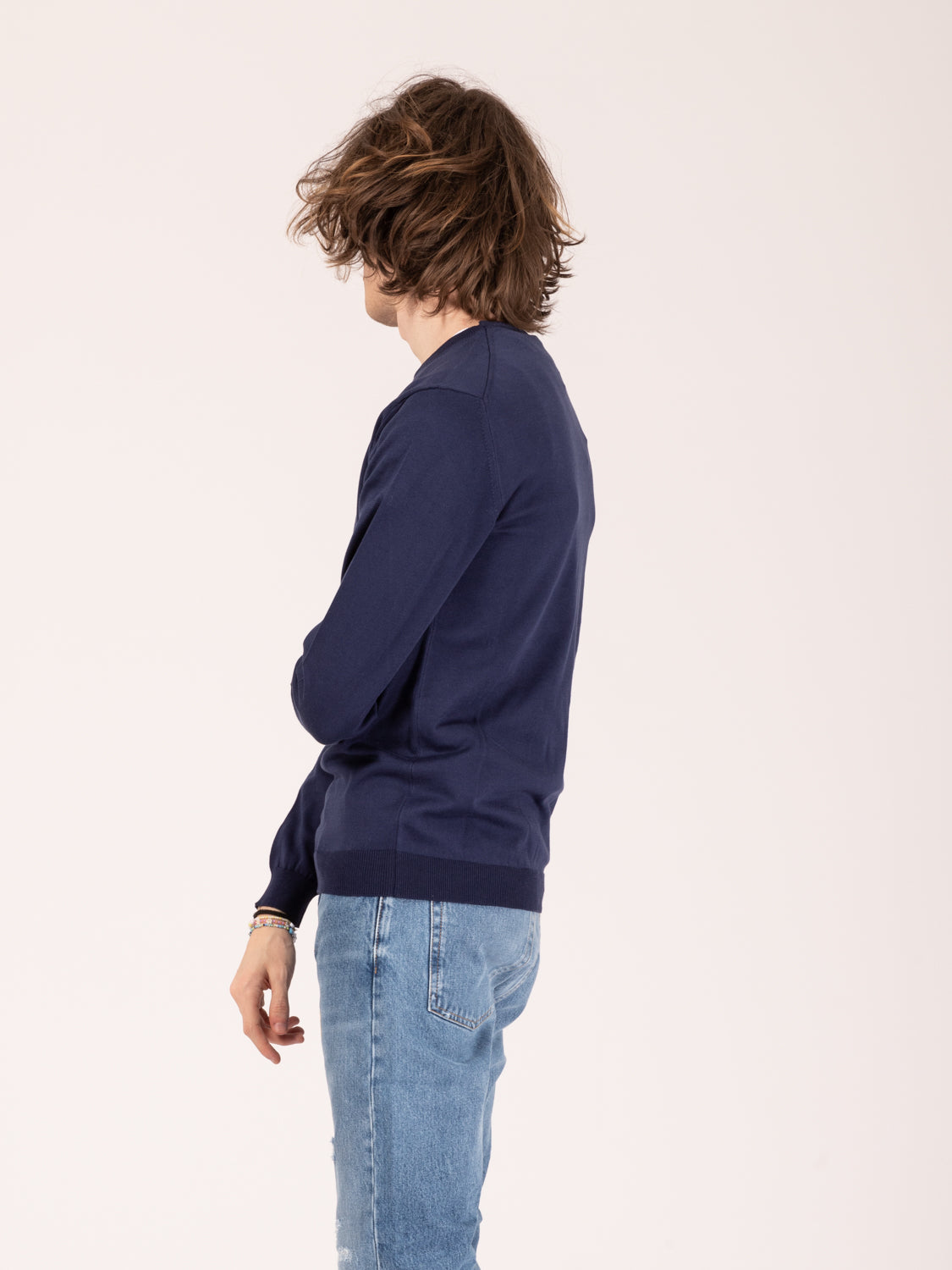 Maglia girocollo in cotone notte
