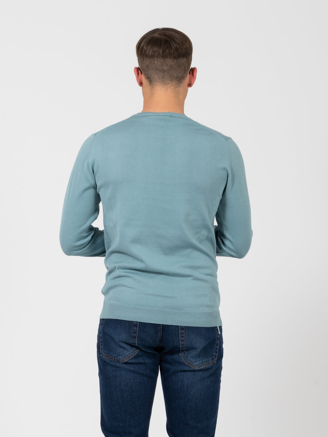 Maglia girocollo in cotone polvere
