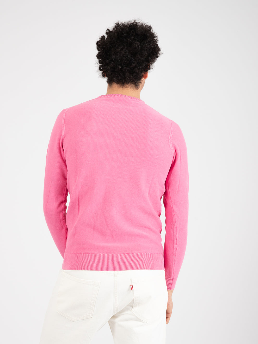 Pink knitted cotton sweater