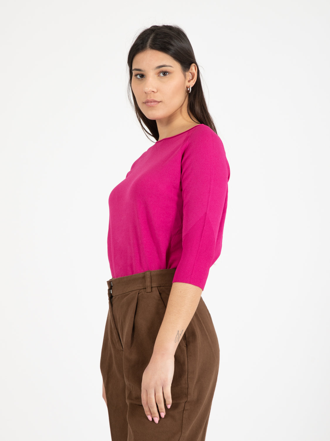 Maglia raglan fuxia