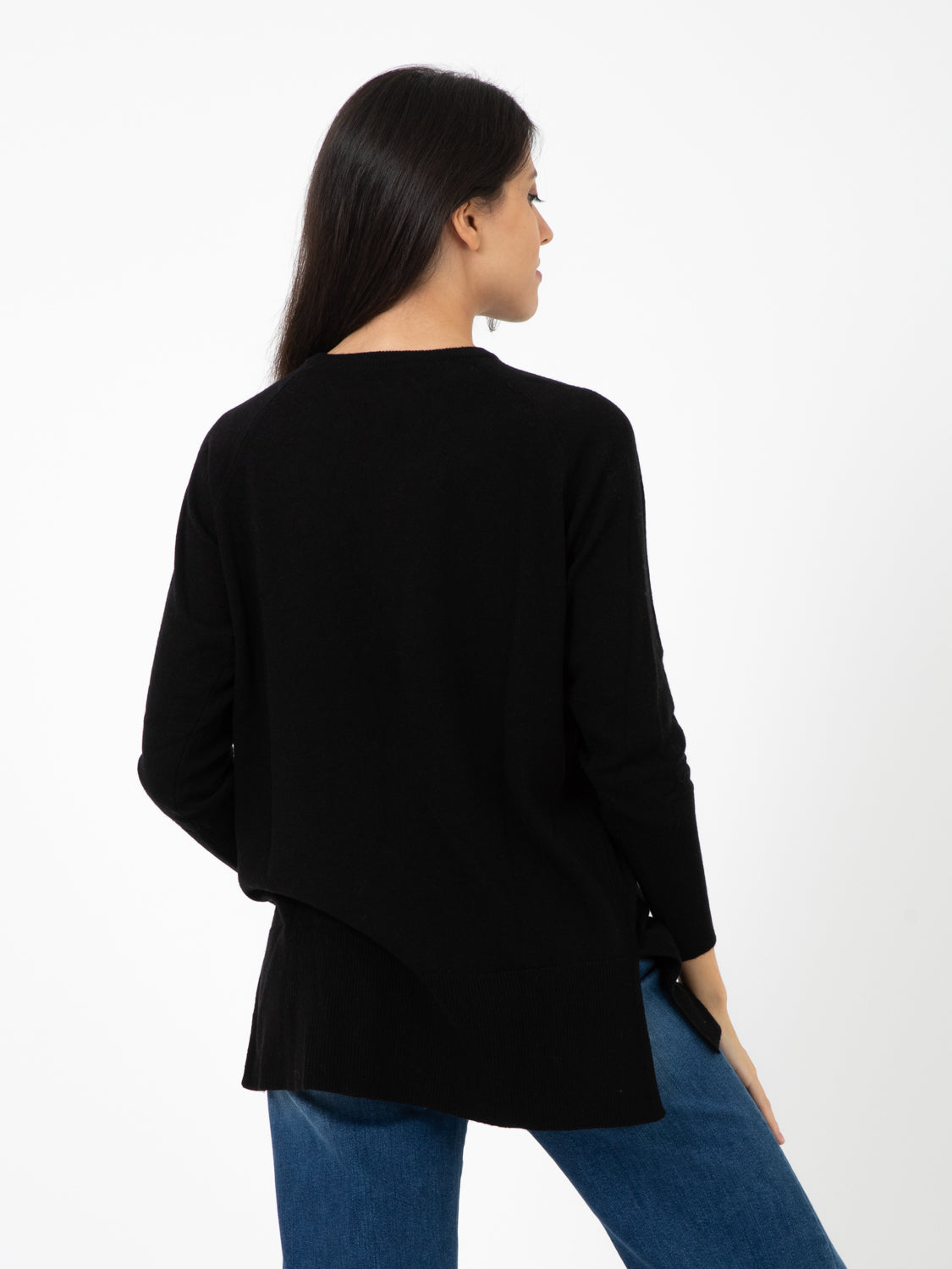 Maglia raglan lunga nera