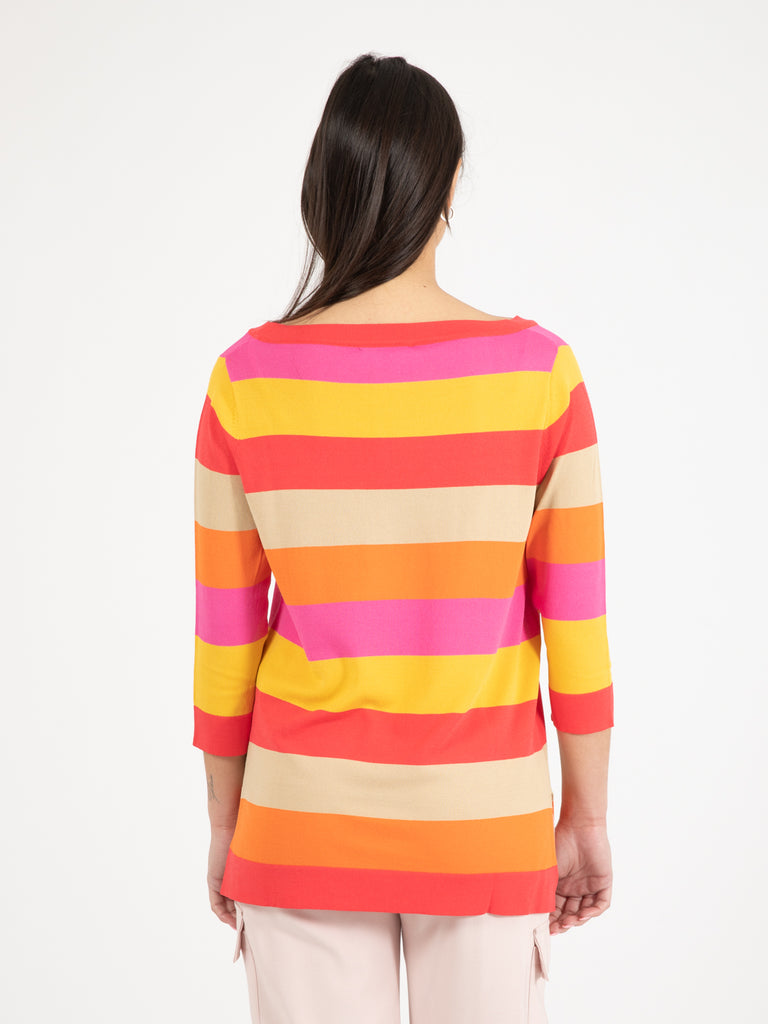 STIMM - Maglioncino maniche 3/4 fuxia / arancio