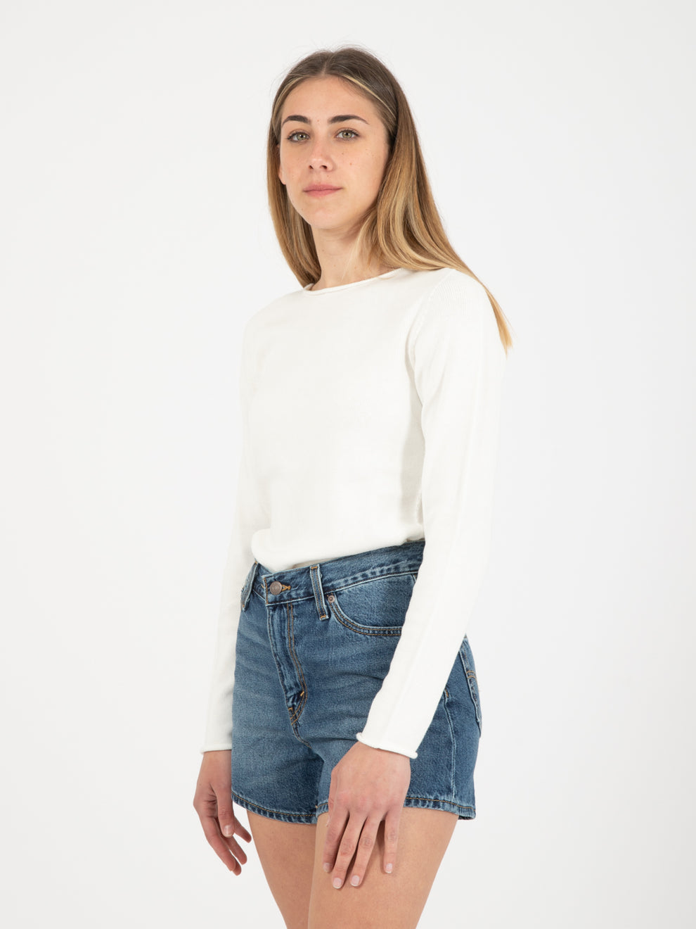 Slim rope V-neck T-shirt