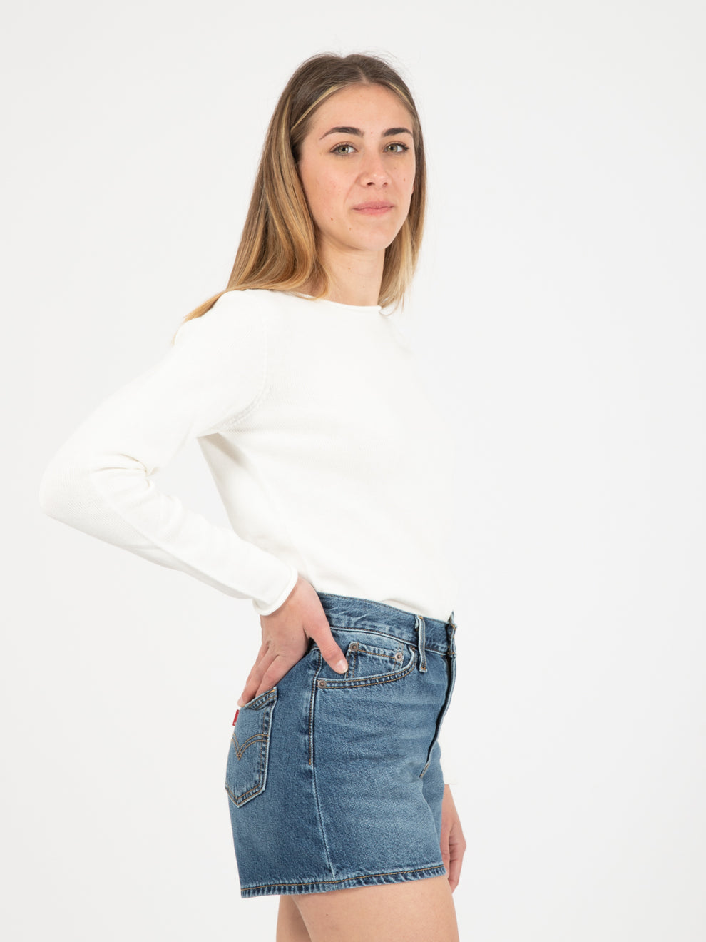 Slim rope V-neck T-shirt