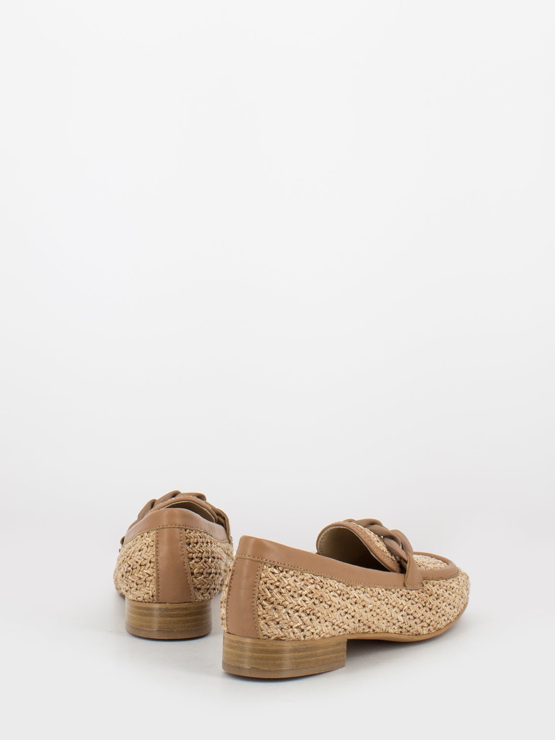 Mocassini Camilla in raffia intrecciata natural tan