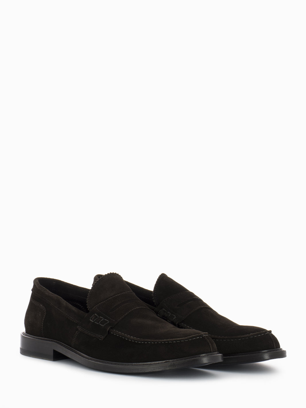 Moccasins with suede lining in dark brown