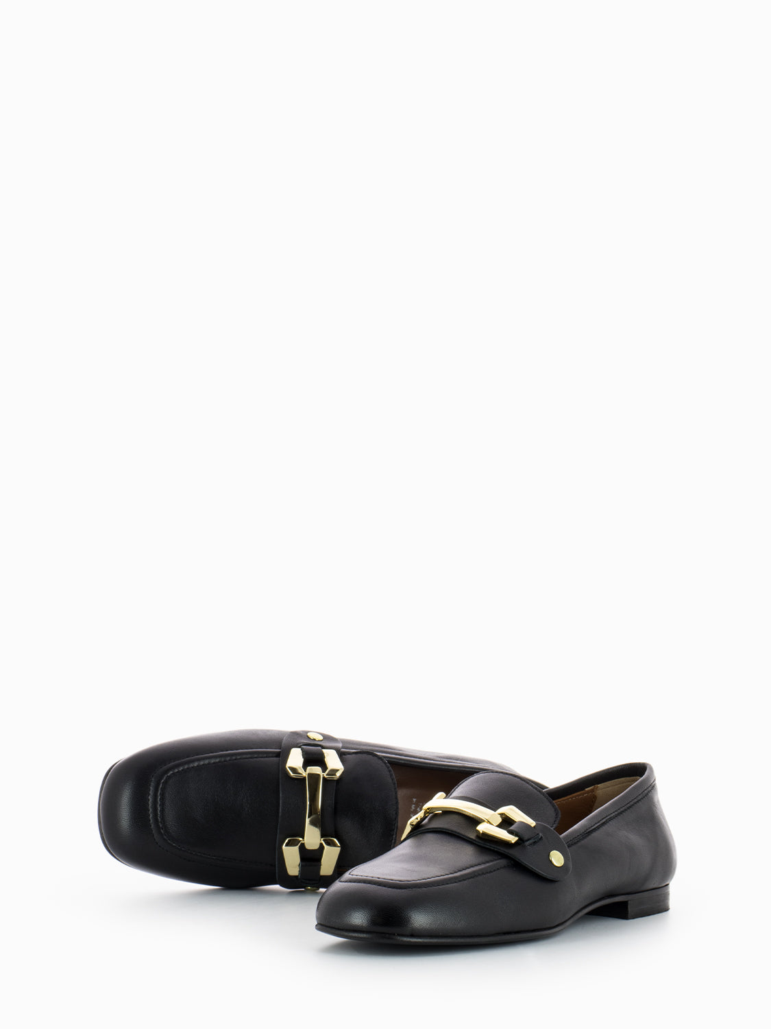 Mina black nappa moccasins