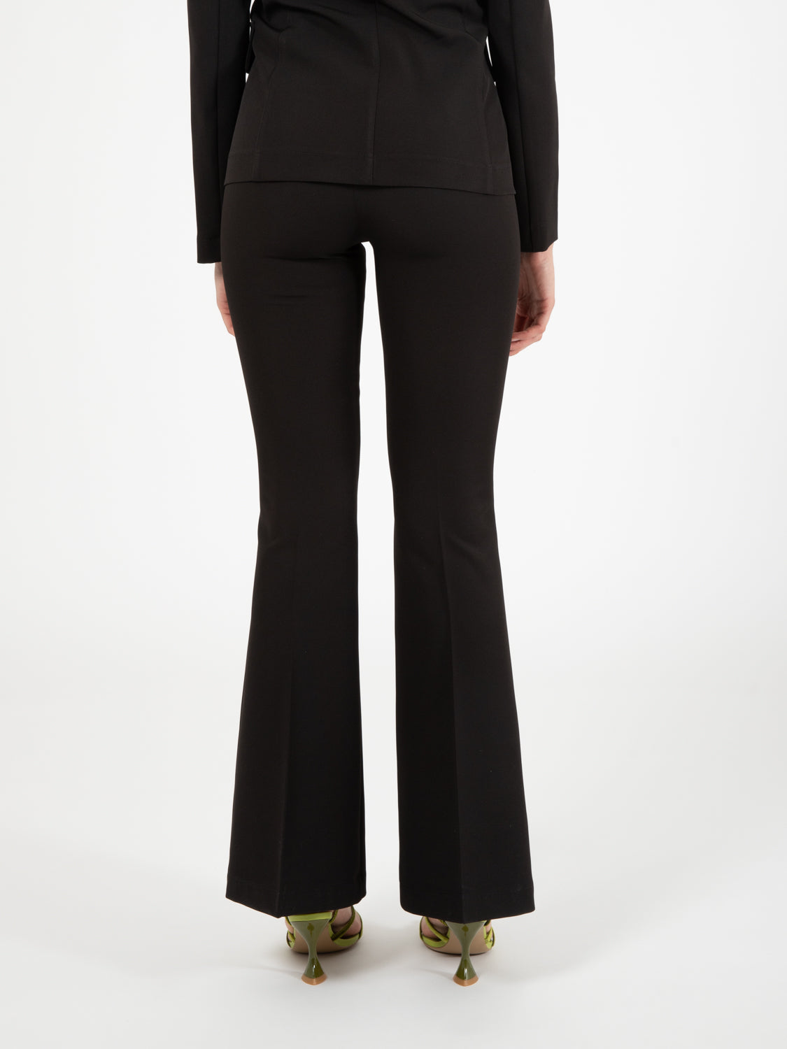 Black flared trousers