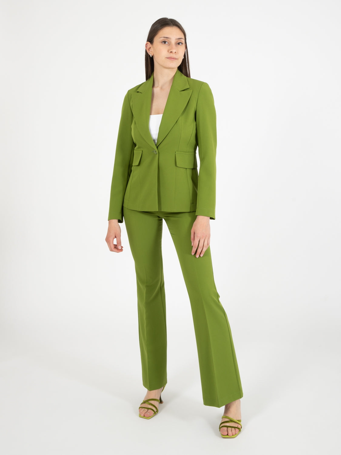 Blazer monopetto avvitato verde