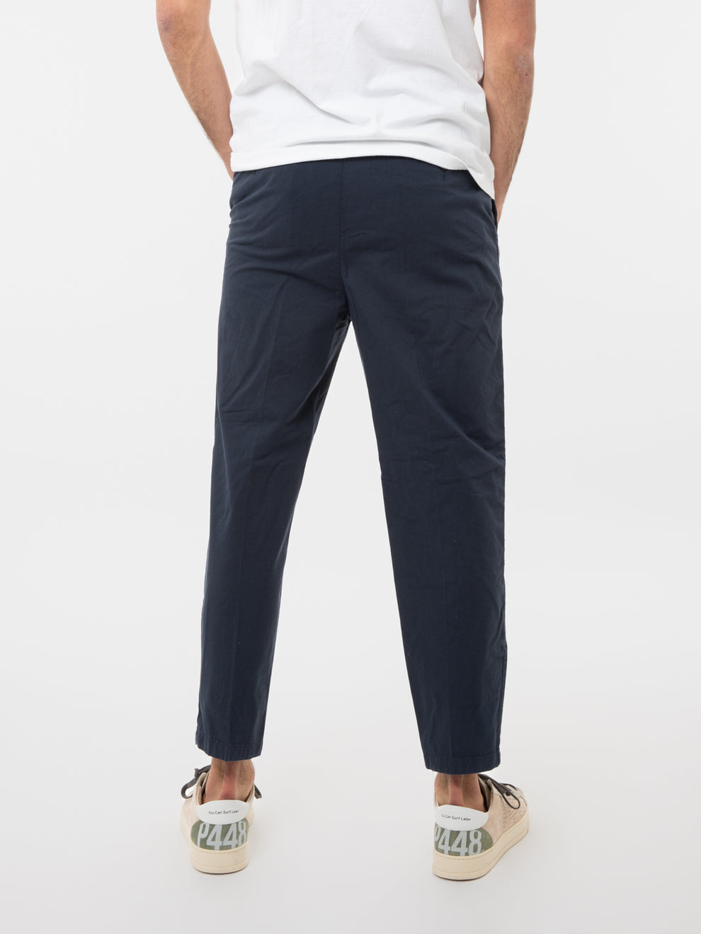 Navy pleated trousers