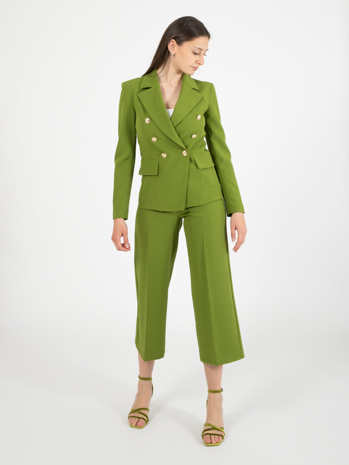 Pantaloni Cropped verde