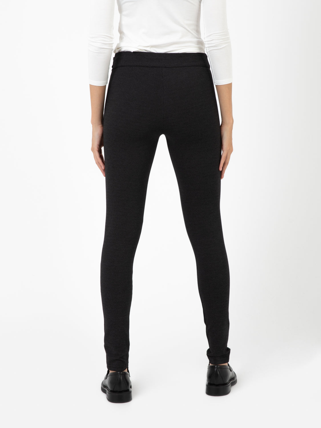 Pantaloni neri a pois elasticizzati