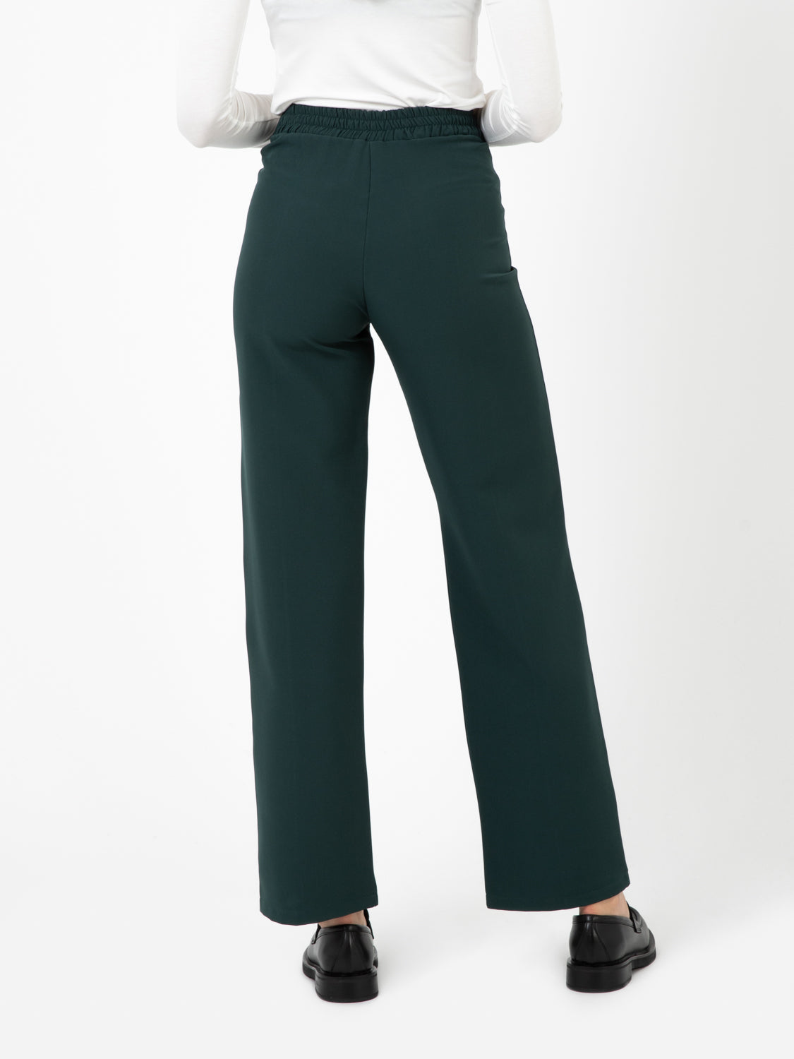 Pantaloni verdi con cucitura frontale